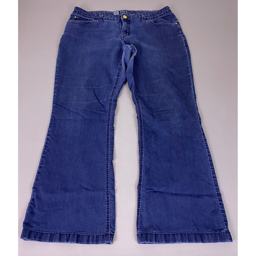 Mossimo Flare Jeans‎ Women's 16 Wide Leg  Blue Fit 4  Premium Denim Dark Wash